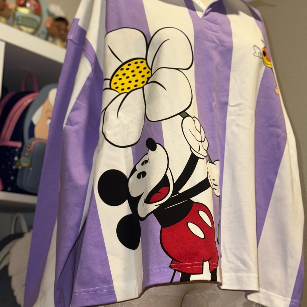 Mickey Mouse Striped Long Sleeve Shirt
